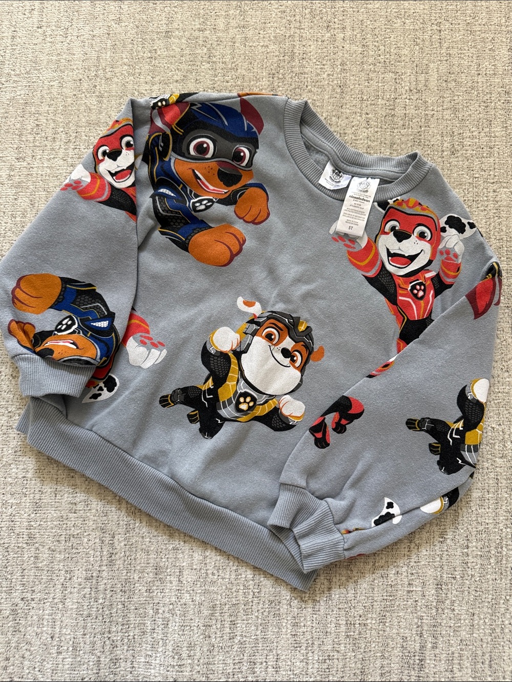 🚨Price Drop🚨Nickelodeon PAW Patrol Grey Sweatshirt w/Multi-Color Character Print